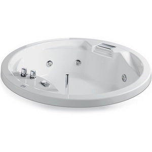 Vasca idromassaggio tonda modello sally con rubinetteria bordo vasca