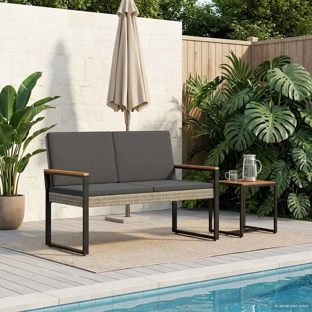 Panchina da esterno Grigio e Grigio Scuro 107 x 61 x 80 cm 42025338