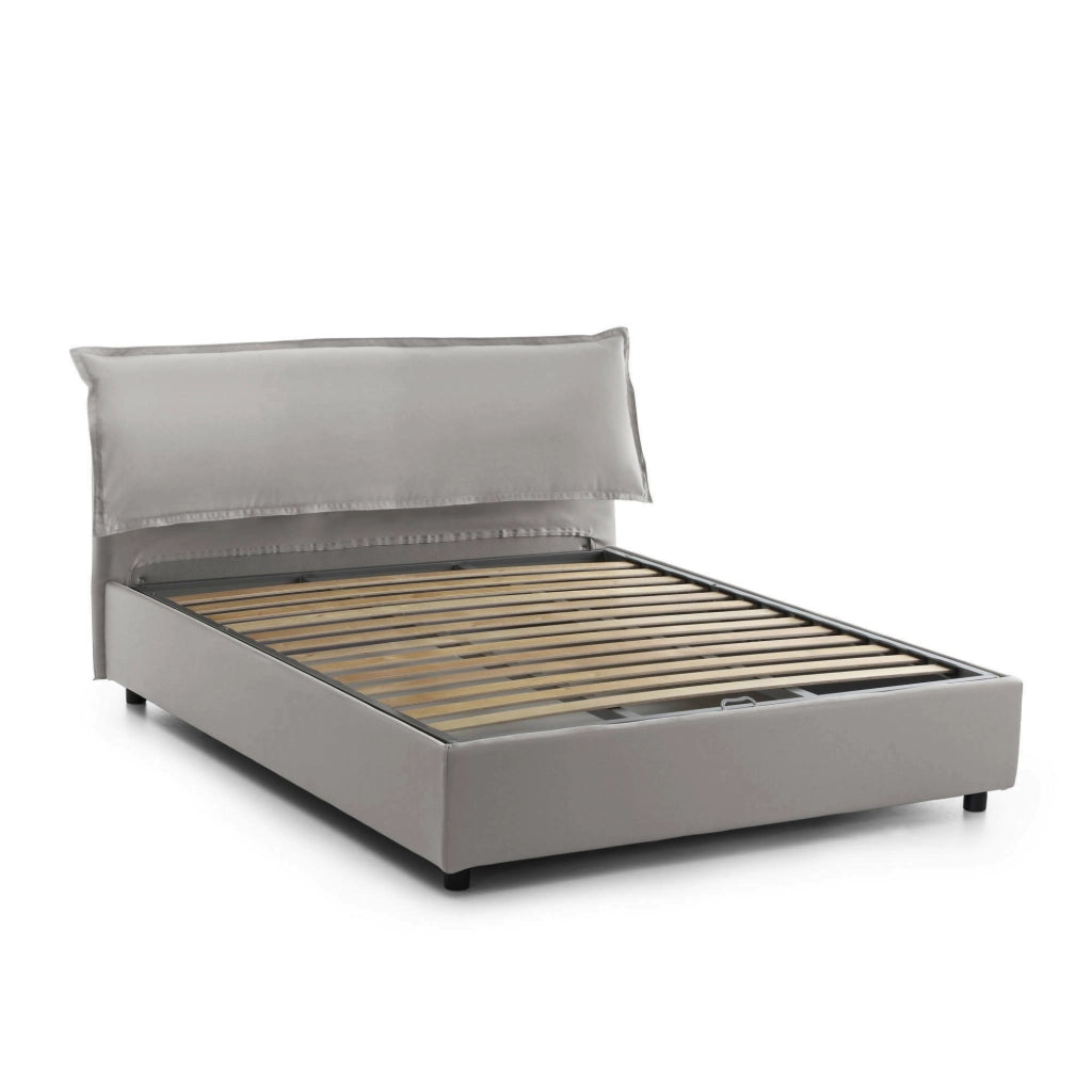 Letto Matrimoniale Amilcaren, Letto Matrimoniale Materasso Incluso Made in Italy, Grigio