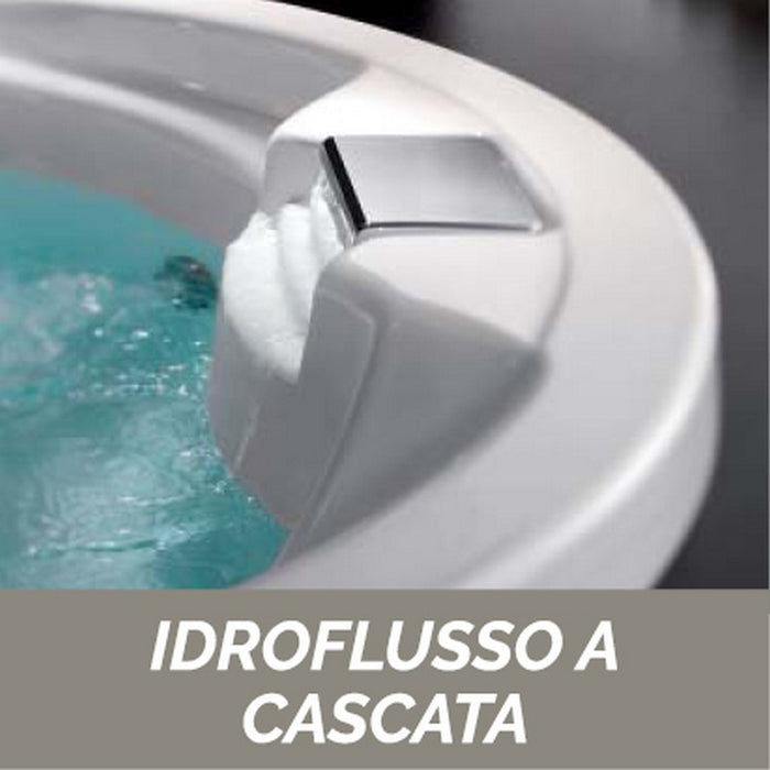Vasca idromassaggio tonda modello sally con rubinetteria bordo vasca