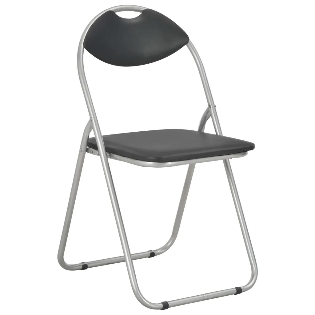 Sedie da Pranzo Pieghevoli 4 pz Nere in Similpelle  cod mxl 14345