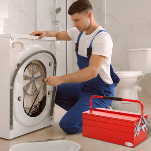 Cassetta Porta Attrezzi 51x21x41 cm in Acciaio Rossa