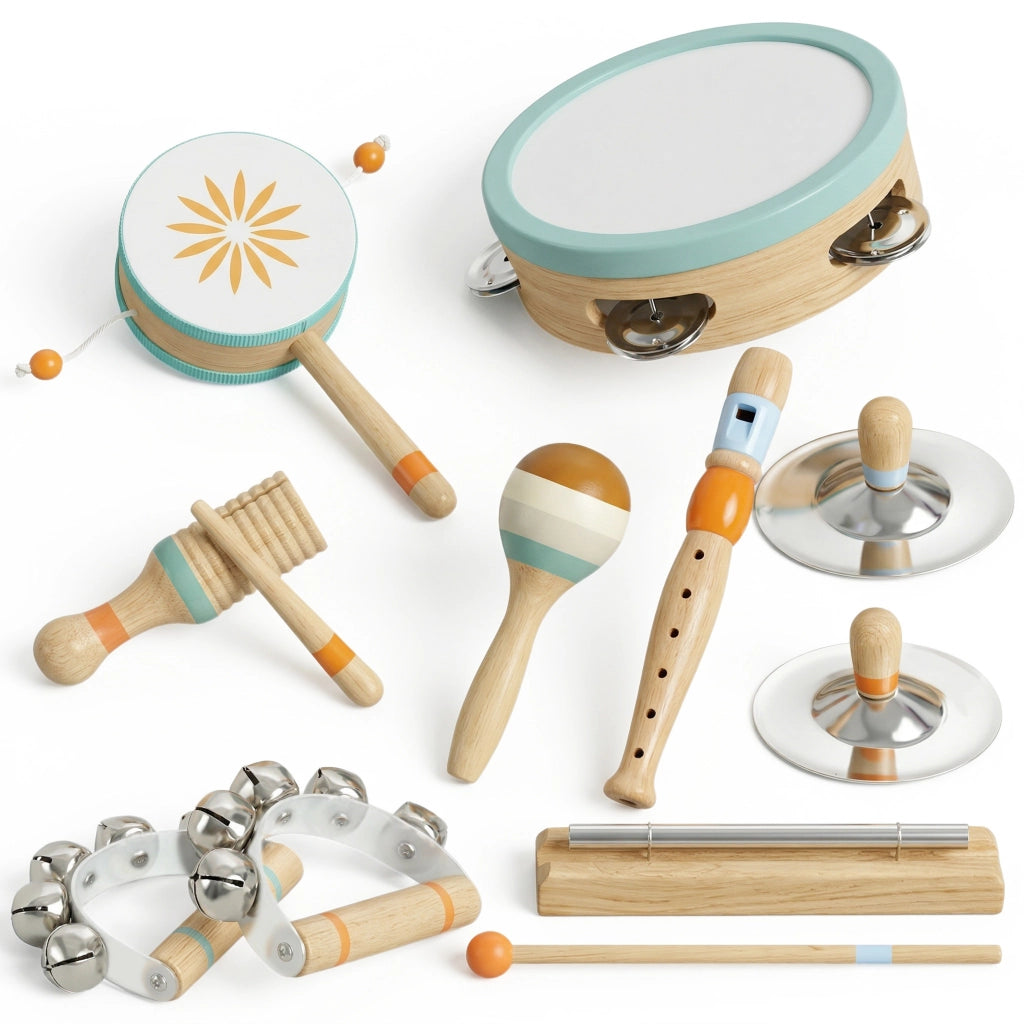 Set Strumenti Musicali Bambini in Legno Montessori ¨C zephmum ¨C 10 Pezzi