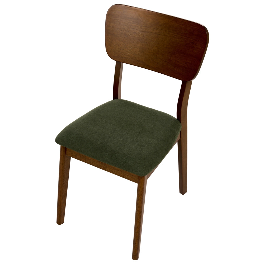 Set di 2 sedie da pranzo Sedute e schienali in poliestere imbottiti in gomma con struttura in legno Stile retrò Sala da pranzo Marrone chiaro