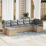 Set di divani 7 pcs Beige e Grigio Chiaro polyrattan 3355139