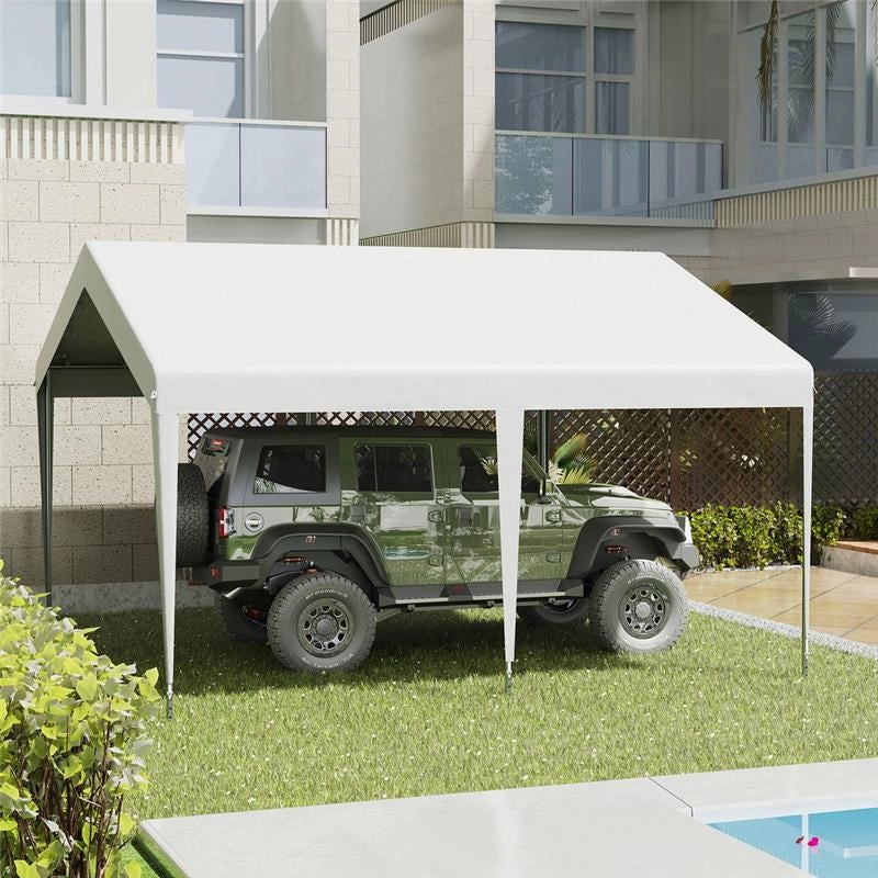 GARAGE PORTATILE 4X4 M CON TETTOIA ANTI UV, PIOGGIA E VENTO PER VEICOLI, MATRIMONI E FESTE - BIANCO