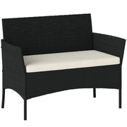 Divano da Giardino 2 Posti ¨C Zephmum ¨C Rattan, Nero, 107x55x80cm