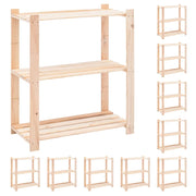 Scaffali portaoggetti a 3 livelli 10 pezzi 80 x 38 x 90 cm pino 150 kg beige 02_0045722