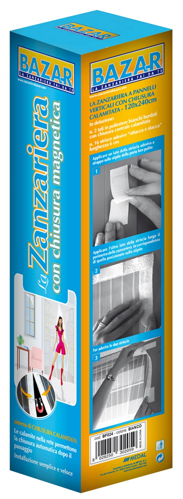 zanzariera magnetica 120x240h bianca cod:ferx.38689