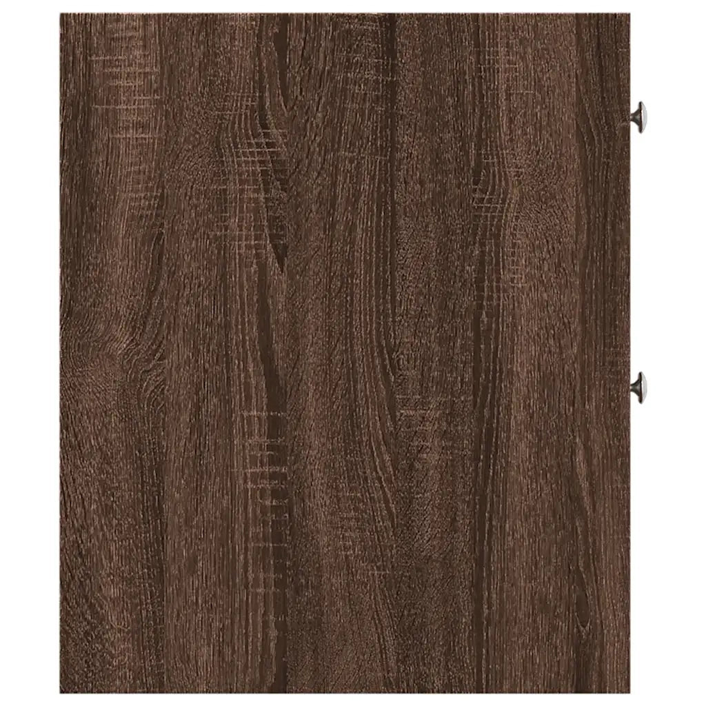 Armadietto da Bagno Stretto con Ruote Rovere Marrone Truciolato 855292