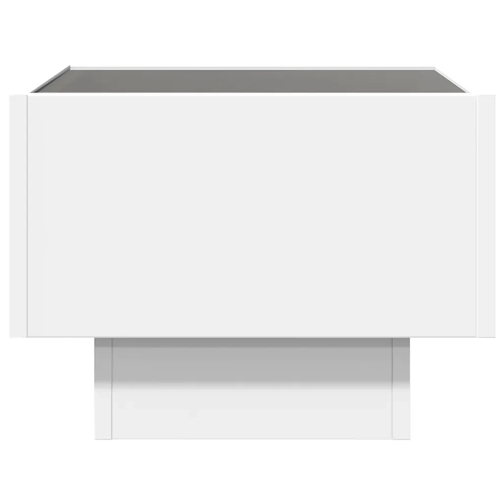 Tavolino con LED Bianco 40x40x30 cm in Legno Multistrato 847497
