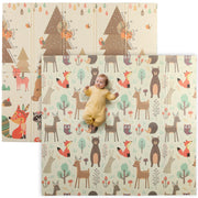 Tappeto Morbido per Bambini 196x176x1,5 cm Superficie Impermeabile in XPE a Tema Foresta
