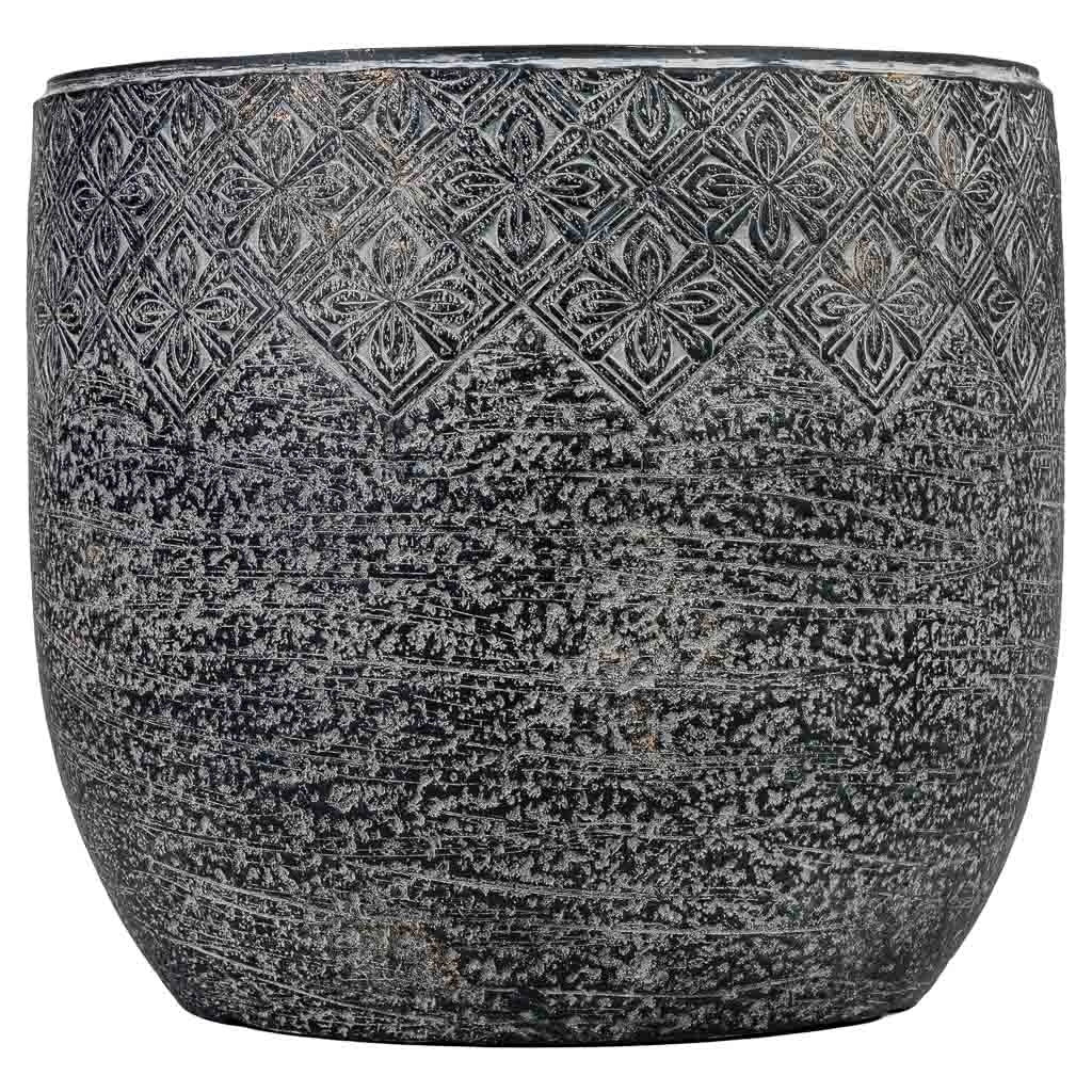 Vaso in fibra di vetro grigio 43,5x43,5x40 cm