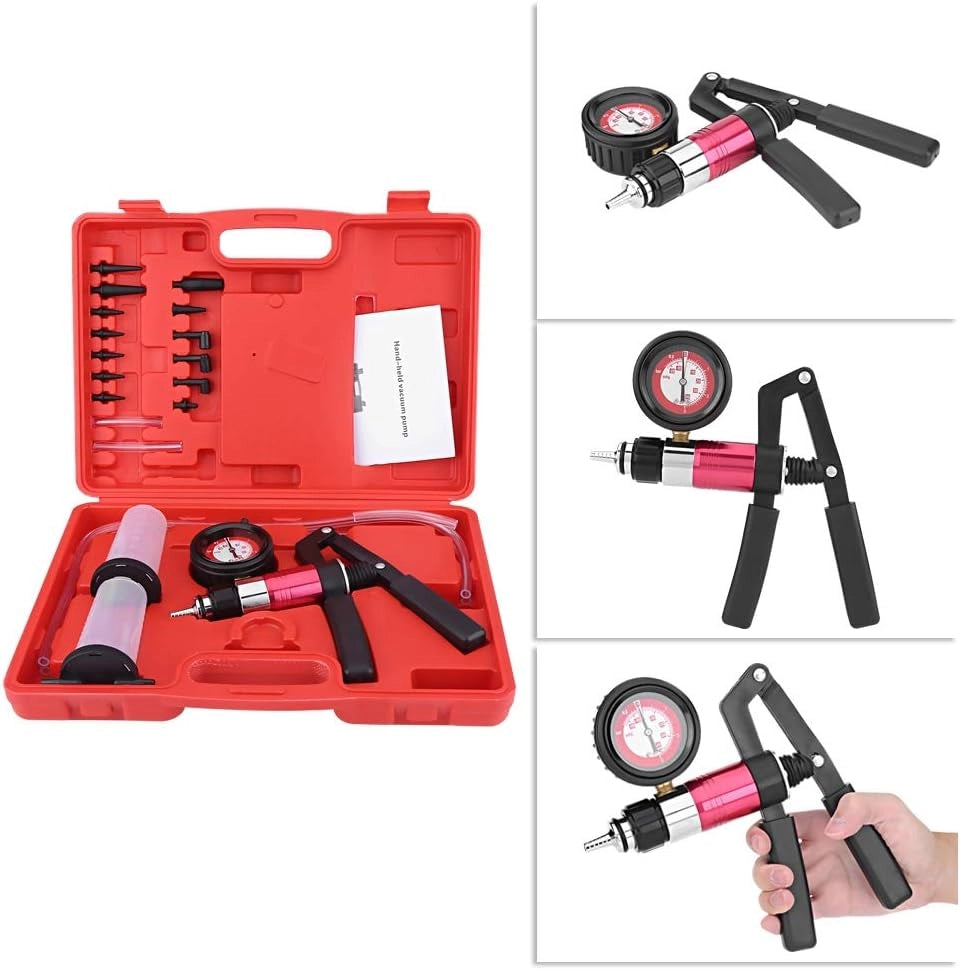 Kit pompa a vuoto manuale per cambio spurgo olio freni auto moto 2 vasetti
