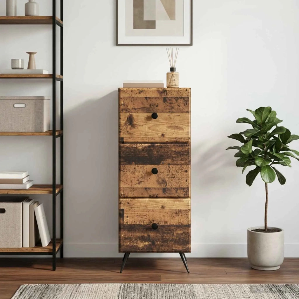 Mobile con Cassetti Legno antico 33 x 34,5 x 90 cm 895543