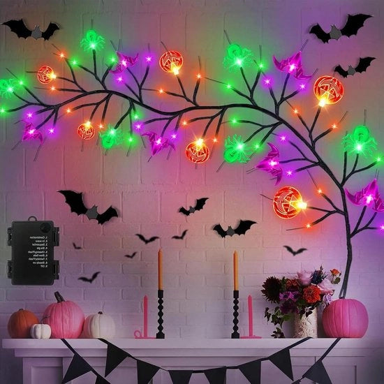 Decorazione di Halloween con filo di luce a forma di zucchina - 18m - 54 led