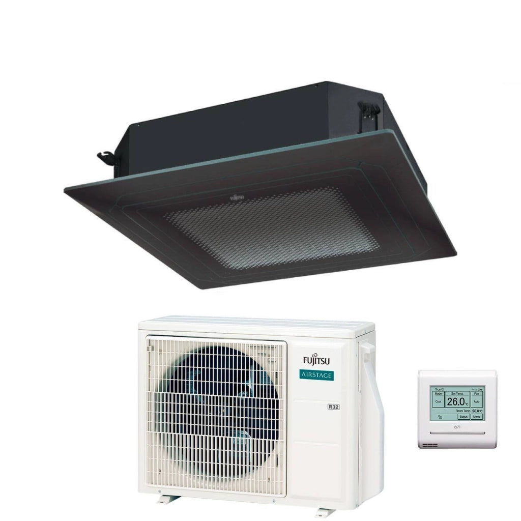 Condizionatore a Cassetta Fujitsu KR Circular Flow Black 18000 Btu AUXG18KRLB R-32 Wi-Fi Optional con Griglia e Filocomando