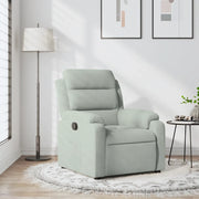 Divano Sedia-Poltrona Reclinabile Grigio Chiaro in Velluto 628996