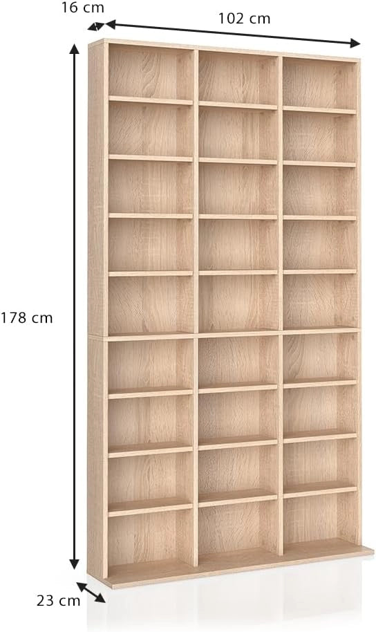 Scaffale porta cd Jukebox, Sonoma, 102 x 178 cm