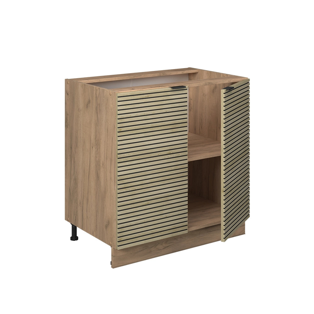 Mobiletto base cucina Fame-Line Pannello in quercia/Rovere dorato 80 cm con ripiano, senza piano di lavoro Vicco