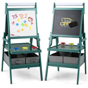 Cavalletto per bambini 3 in 1 54 x 46 x 101,5 cm con rotolo di carta e spazio di archiviazione stile educativo MDF verde 20_0011421