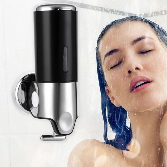 Dispensatore di sapone manuale con pulsante da 450 ml, adatto per installazione a parete, per sapone per mani, shampoo, gel doccia e crema.
