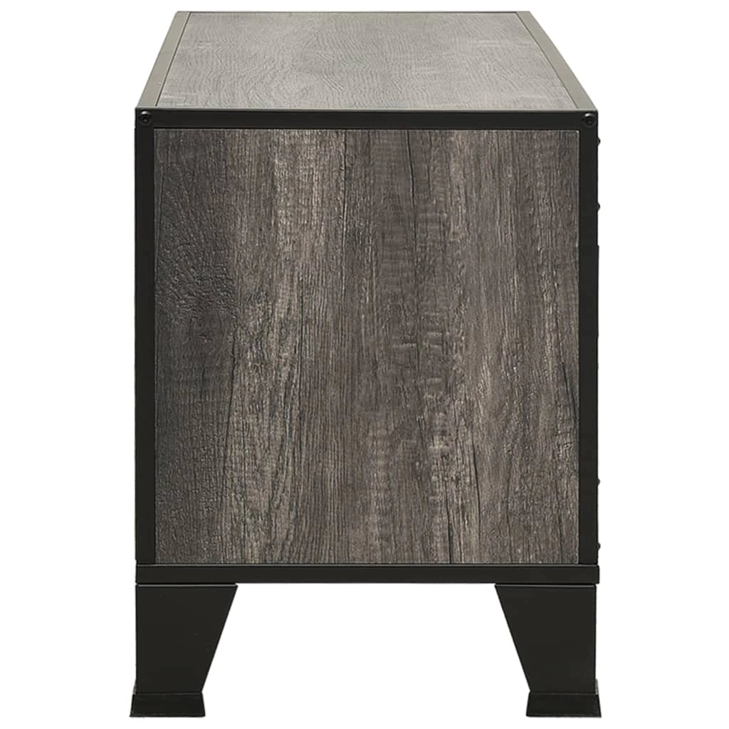Mobile TV multimediale scaffale TV mobile TV sala da pranzo soggiorno camera da letto 105 x 36 x 47 cm metallo e MDF grigio 02_0025695