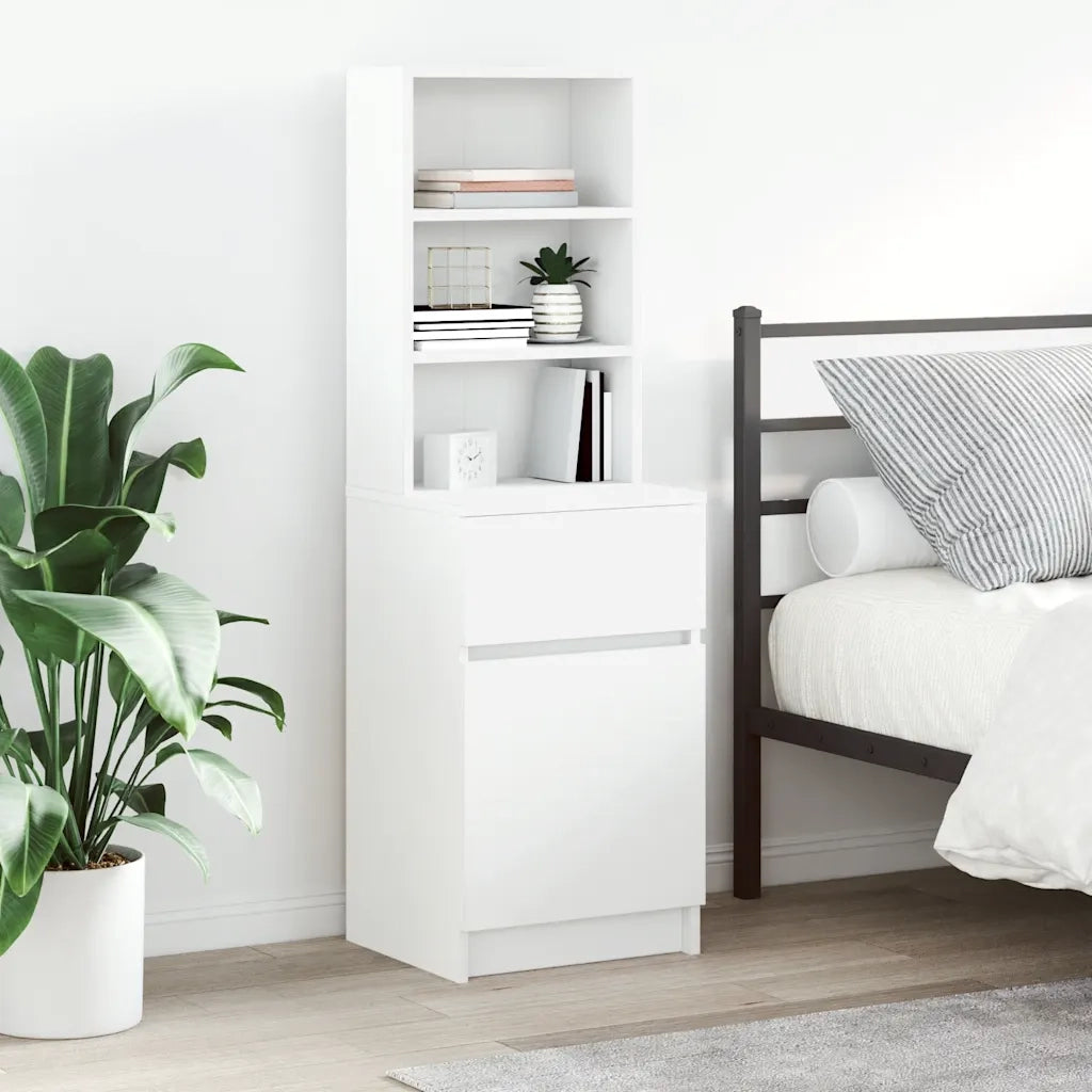 Comodino Bianco 39x35x125 cm in Legno Multistrato 861310
