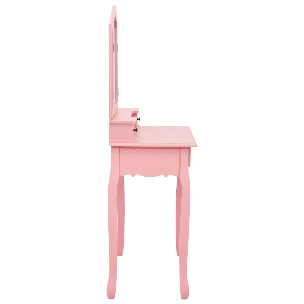 Set toeletta con sgabello 80 x 69 x 141 cm rosa 02_0006325