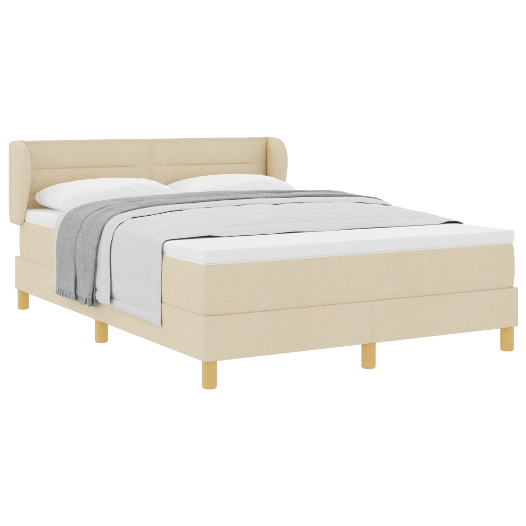 Letto con Materasso - Crema, 140x190 cm, Tessuto