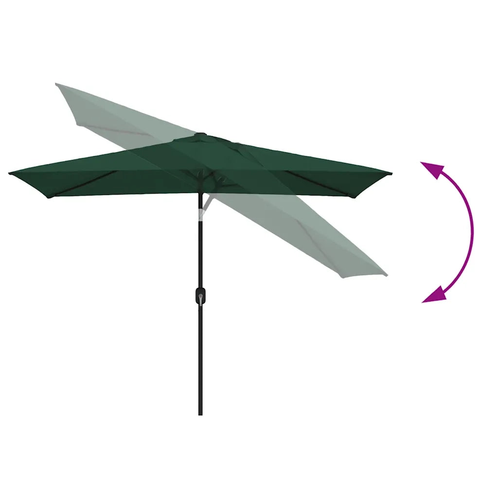 Parasole-Ombrellone da giardino 200 x 300 cm Verde Rettangolare