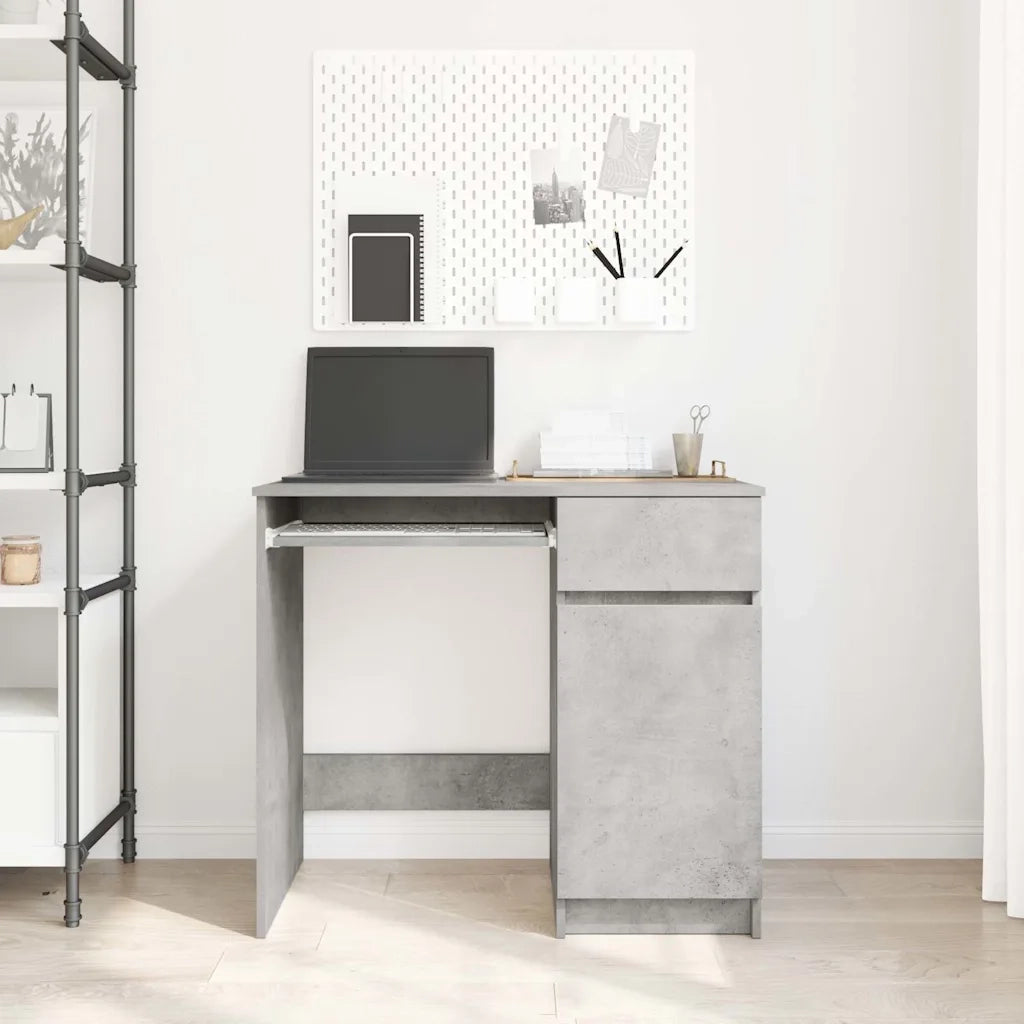 Scrivania Grigio Cemento 86x49x76 cm in Legno Multistrato 861826