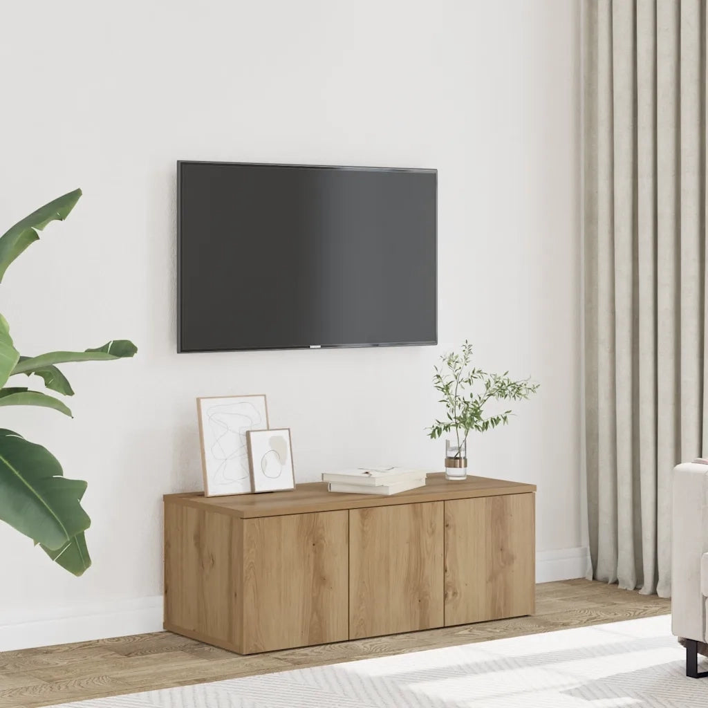 Mobile Porta TV Rovere Artigianale 80x34x30 cm Truciolato