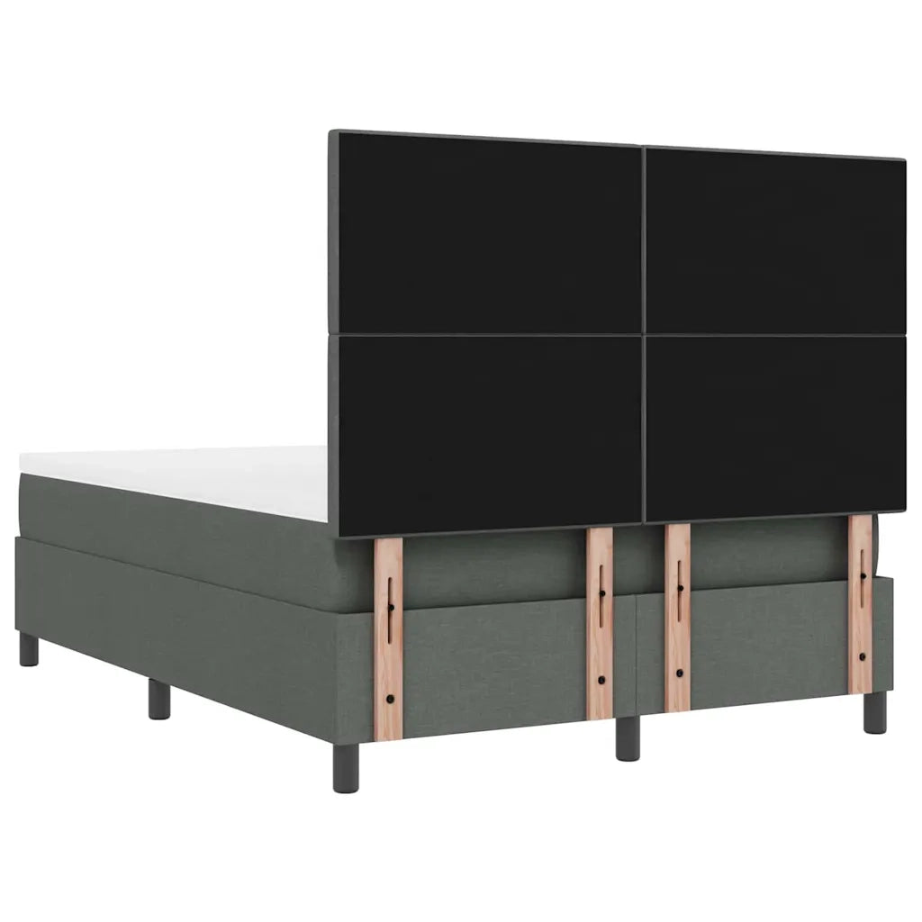 Letto a molle con materasso Grigio scuro 140 x 190 cm Tessuto 3342866