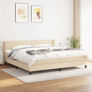 Giroletto a Molle con Materasso Crema 200x200 cm in Tessuto 3129662