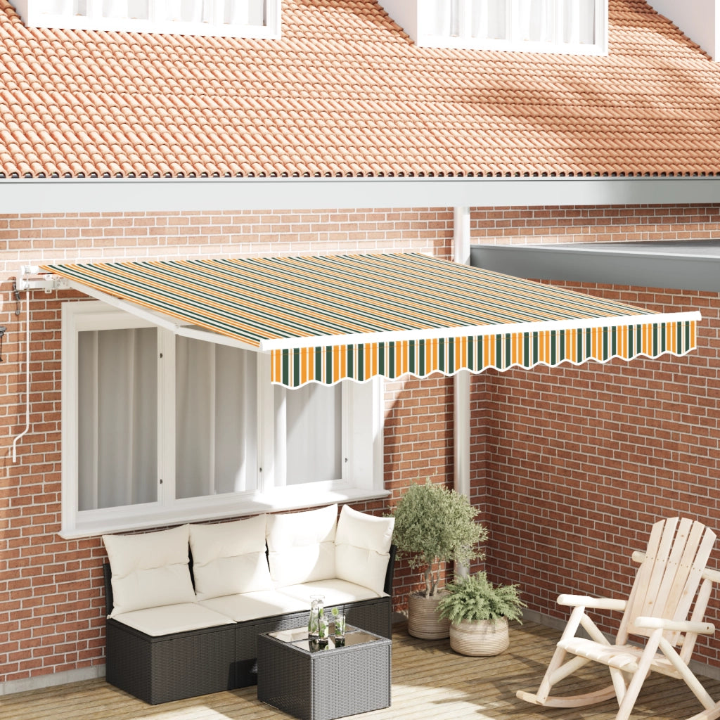 Tenda Retrattile Automatica  Verde e Gialla 350x250 cm