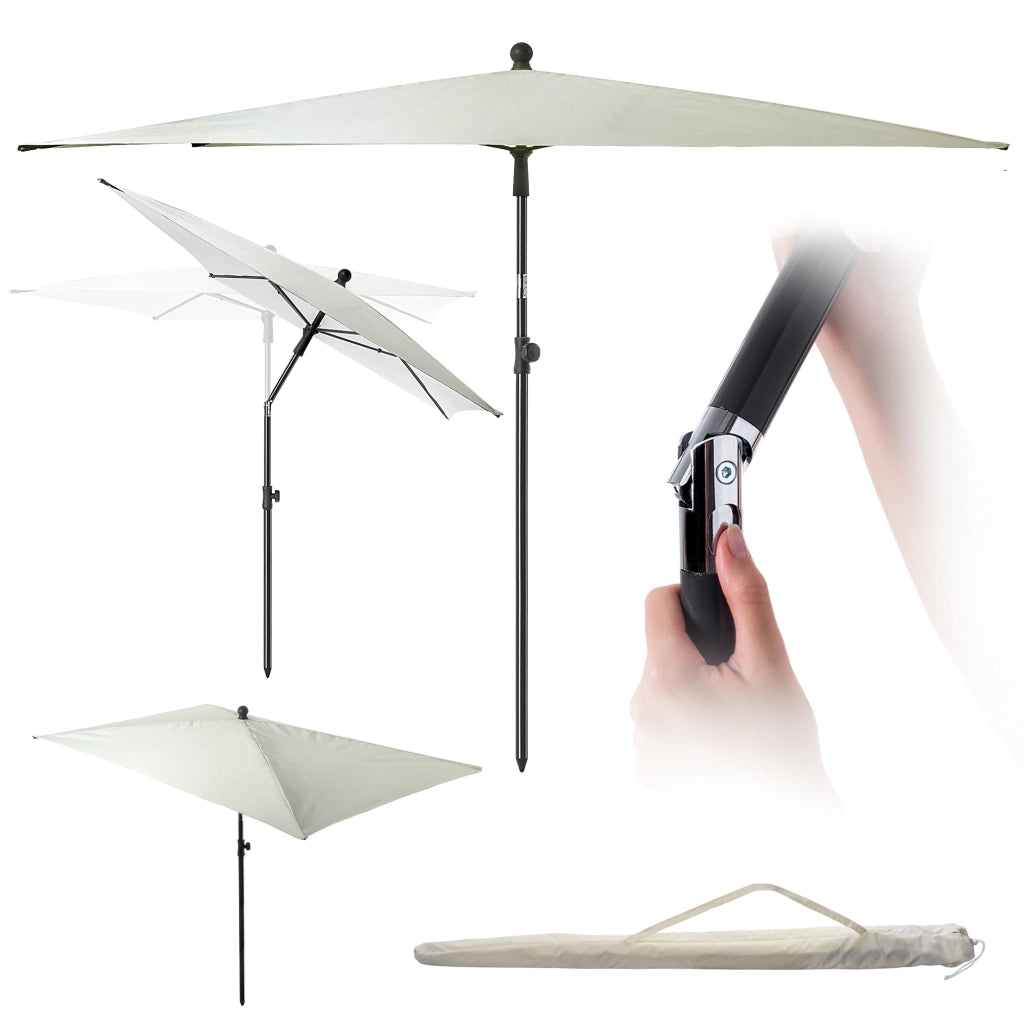 Ombrellone da giardino grande KADAX 210 cm, pieghevole, per balcone, con copertura rettangolare