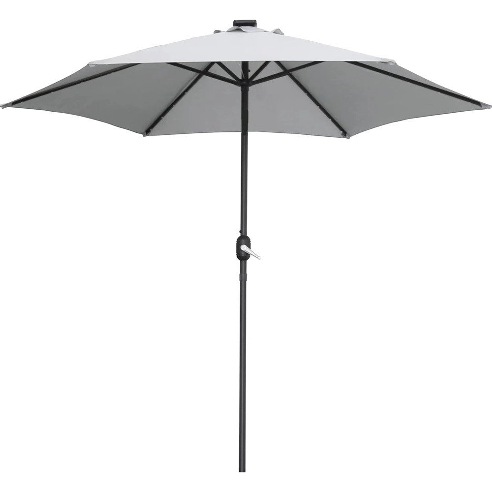 Trade Shop - Ombrellone Da Giardino Parasole Piscina Terrazza ø270x220cm Grigio Manovella 017059 -