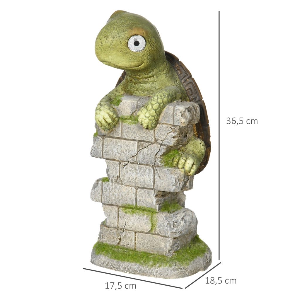Statua da Giardino Tartaruga Piccola con Luci Solare ¨C Zephmum ¨C Verde