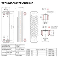 Scambiatore a piastre saldobrasate in acciaio inox, 30 piastre, max 125 kW