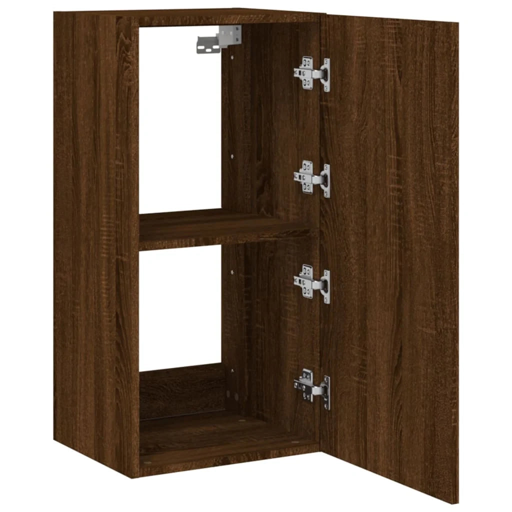 Mobile TV multimediale scaffale TV credenza mobile TV sala da pranzo soggiorno parete attrezzata per camera da letto con luci LED rovere 40,5 x 35 x 80 cm marrone 02_0027950