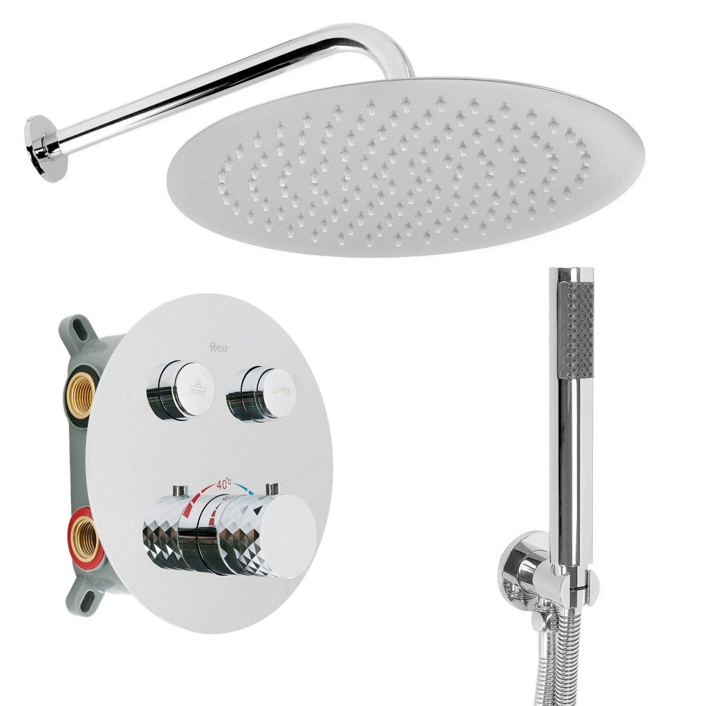 Set Doccia Da Incasso Rea Lungo Diamond Chrom + Box