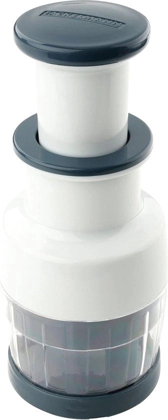 Utenhakker #easyprepare con contenitore trasparente - Presa sicura - Piedini antiscivolo - Bianco/Azzurro-Grigio
