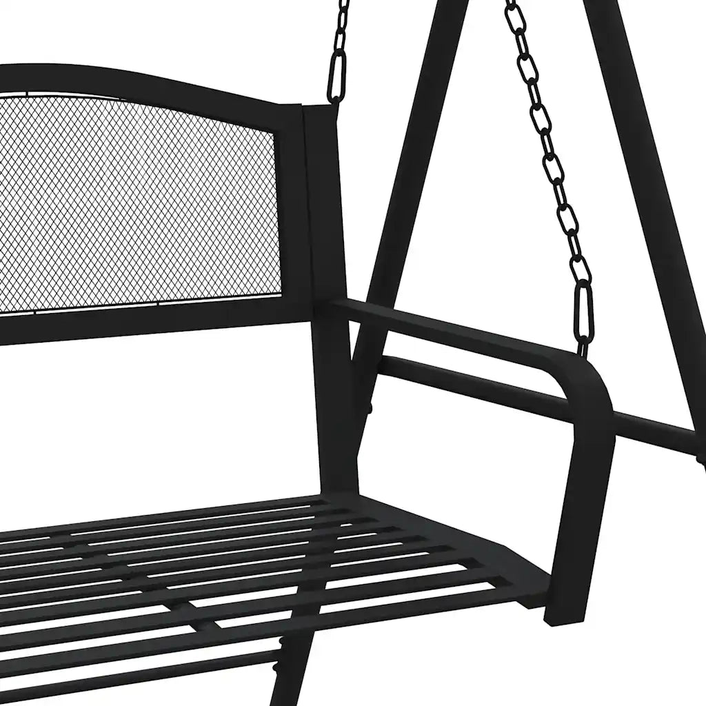 Panca da Giardino | Dondolo 124 cm in Acciaio Nero