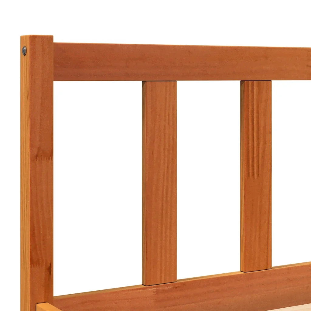 Giroletto senza Materasso-Struttura Letto Marrone Cera 180x200 cm Legno di Pino 780271