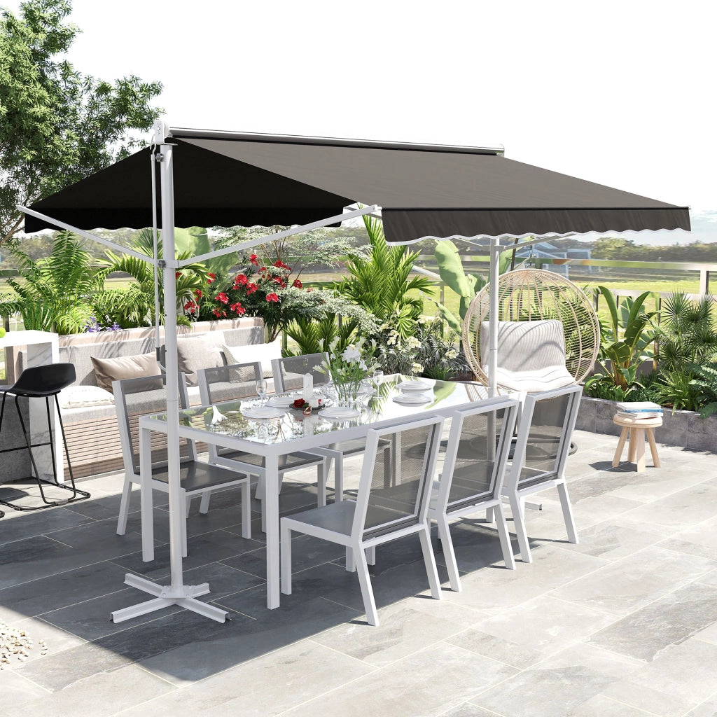 Tenda da giardino 3x3m ¨C zephmum ¨C Bianco grigio poliestere acero
