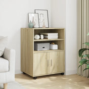 Mobiletto con Ruote Rovere Sonoma 60x48x81 cm in Truciolato 853166