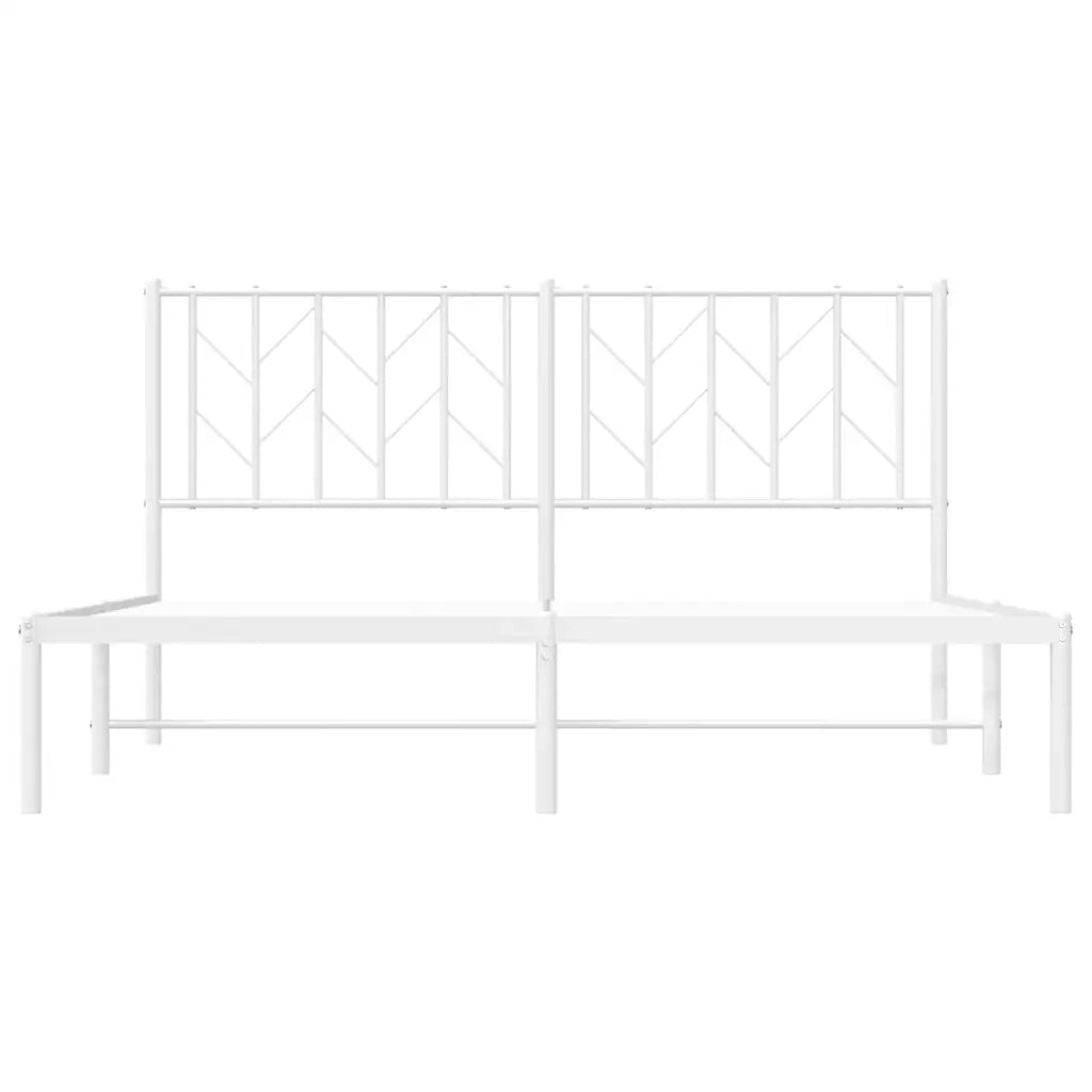 Giroletto con Testiera Metallo Bianco 150x200 cm 374488