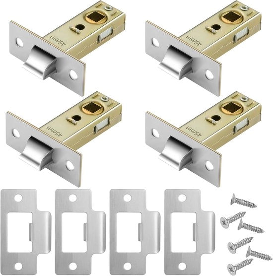 4 pezzi di chiave a forma di tubo da 45 mm - Chiave di sicurezza per porta interna - Chiave a leva piana a forma di tubo - Chiavi in acciaio inossidabile lucidate - Per maniglie di porta con maniglia a molla