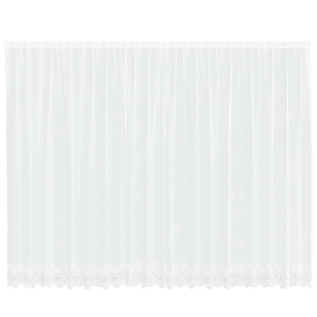 Tenda in Pizzo con tende Bianco 240 x 500 cm Poliestere 4107925